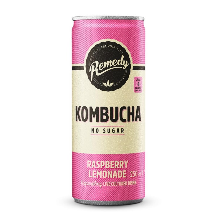 Remedy Drinks - Kombucha - Raspberry Lemonade - 12 x 250ml