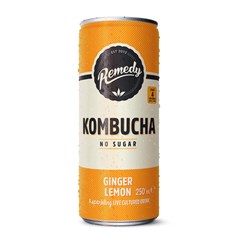 Remedy Drinks - Kombucha - Ginger Lemon - 12 x 250ml