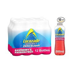 Lucozade Sport Zero - Zero Sugar - Raspberry & Passionfruit - 12 x 500ml