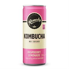 Remedy Drinks - Kombucha - Raspberry Lemonade - 12 x 250ml
