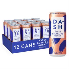 Dash-Water - Flavoured Sparkling Water - Peach - 12 x 330ml