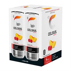 Celsius Fruit Forward - Clean Energy - Raspberry Peach - 4 x 355ml