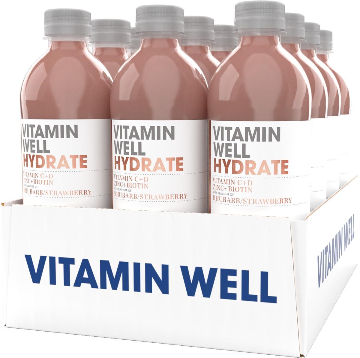 Vitamin Well - Hydrate - Rhubarb & Strawberry - 12 x 500ml