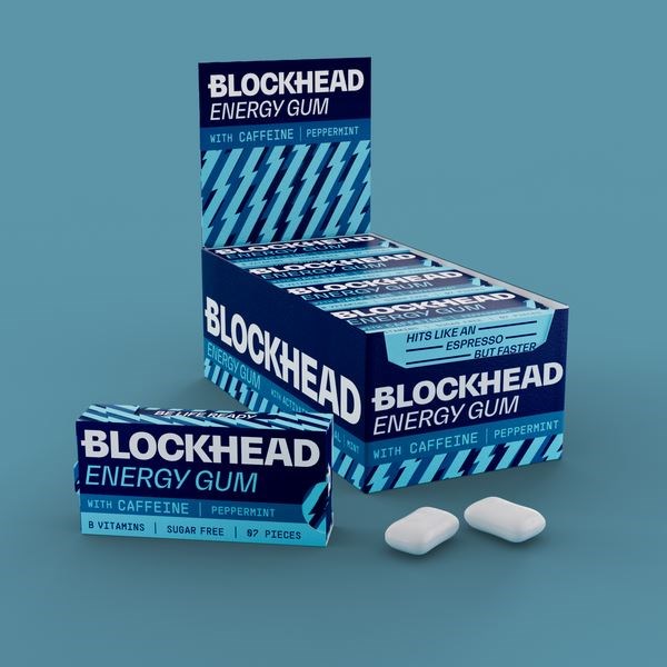 BlockHead Energy Gum - Peppermint - 12 x 7 Pack